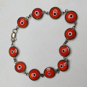Bracelet evil eye orange sterling silver 925